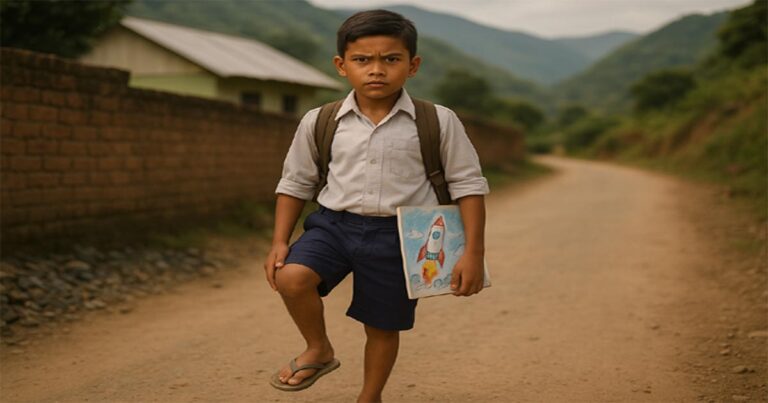 এক পায়ে স্কুলে হাঁটত, এখন সে তার পা দিয়ে আঁকে ইতিহাস!