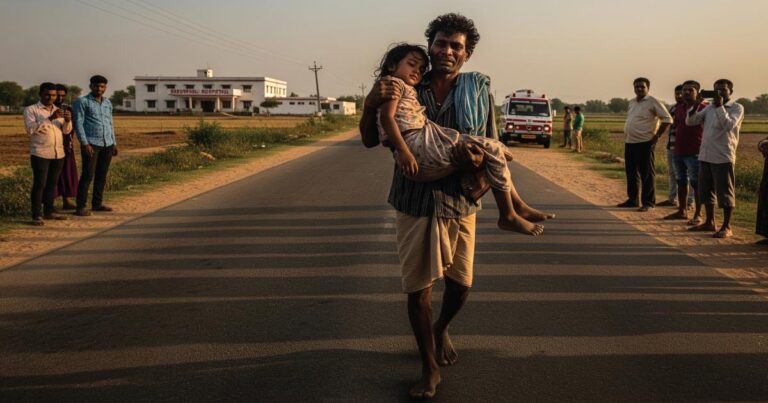 কয়েক কিমি কাঁধে মৃত মেয়েকে নিয়ে হাঁটা