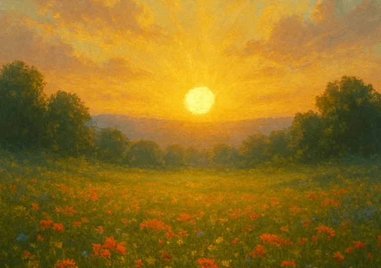 সুন্দর প্রস্ফুটিত ভোরের অপেক্ষায়