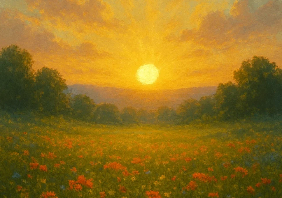 সুন্দর প্রস্ফুটিত ভোরের অপেক্ষায়