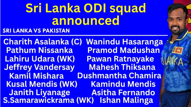Sri Lanka ODI Squad Announcement: Sri Lanka ODI Squad Announced for Pakistan vs Sri Lanka ODI Series