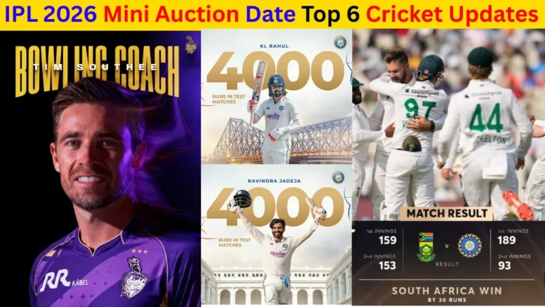 IPL 2026 Mini Auction Date: Top 6 Cricket Updates