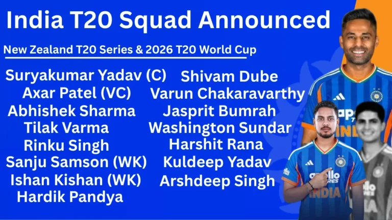 India T20 Squad Announced | For NZ Series & 2026 T20 World Cup | Shubman Gill Out, Ishan Kishan Returns
