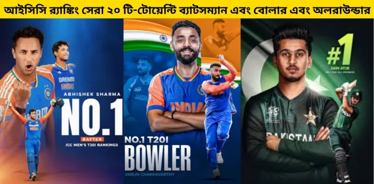 আইসিসি র‍্যাঙ্কিং সেরা ২০ টি-টোয়েন্টি ব্যাটসম্যান এবং বোলার এবং অলরাউন্ডার