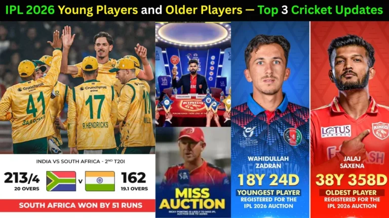 IPL 2026 Young Players and Older Players — Top 3 Cricket Updates
