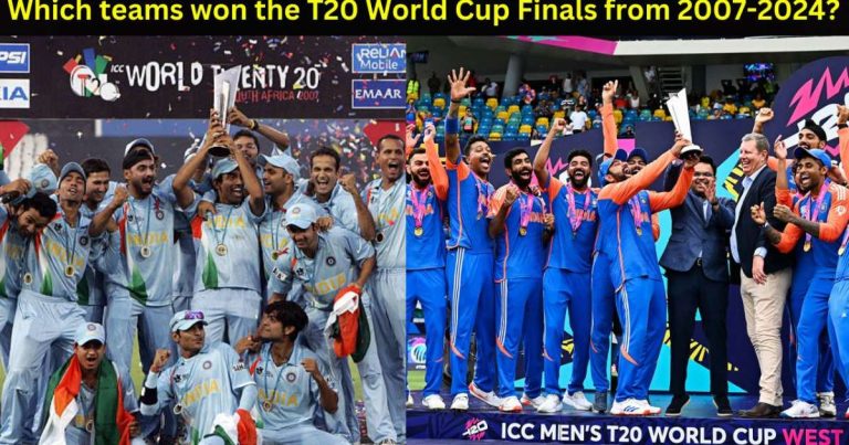 Which teams won the T20 World Cup Finals from 2007-2024?