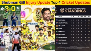 Shubman Gill Injury Update: Top 4 Cricket Updates