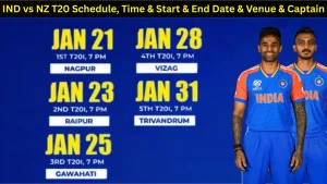 IND vs NZ T20 Schedule, Time & Start & End Date & Venue & Captain